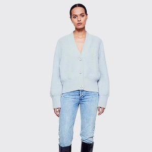ANINE BING Maxwell v-neck cardigan sweater in light blue size Large